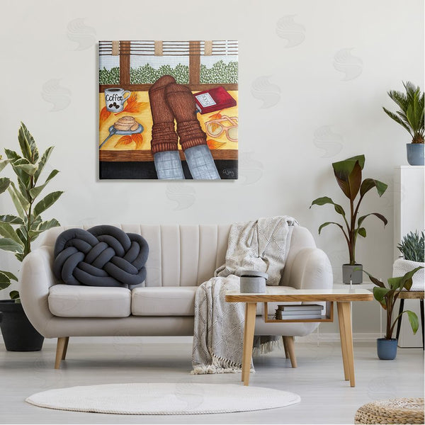 Stupell Industries Ale Saiz Studio | Resting Feet Autumn Cozy Coffee Wall Art