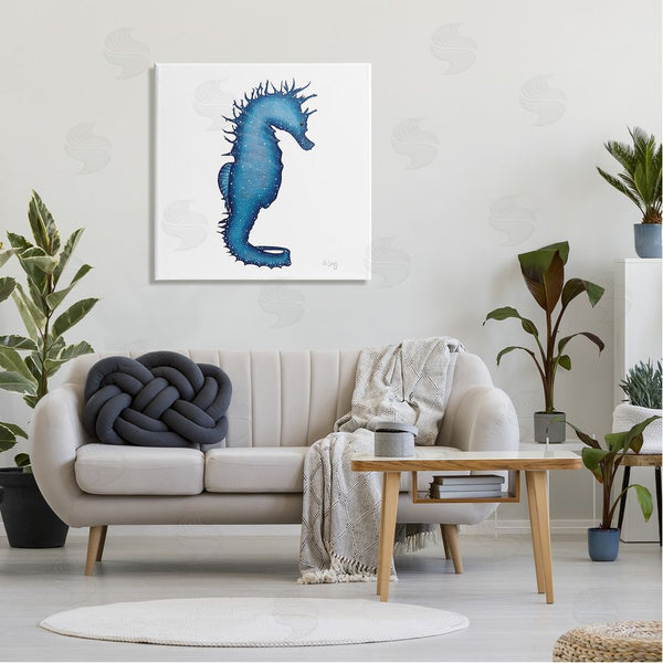 Stupell Industries Ale Saiz Studio | Saturated Seahorse Blue Speckled Stars Sea Life Wall Art