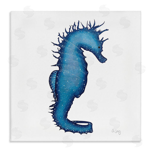 Stupell Industries Ale Saiz Studio | Saturated Seahorse Blue Speckled Stars Sea Life Wall Art
