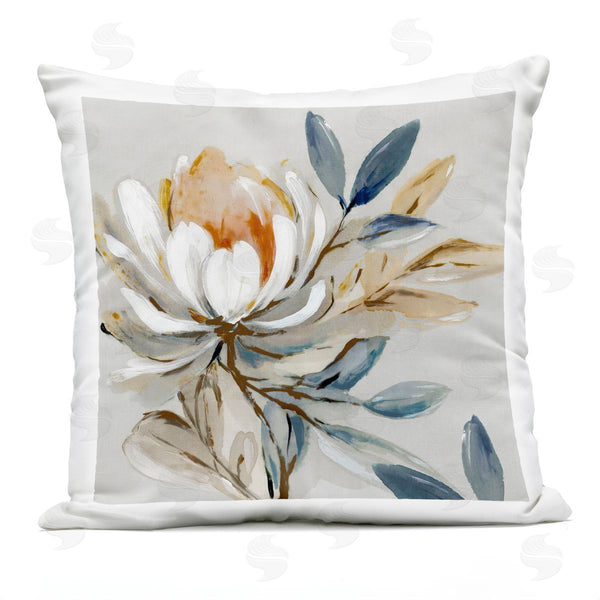Stupell Industries Alex Black | Blooming White Mum Printed Throw Pillow