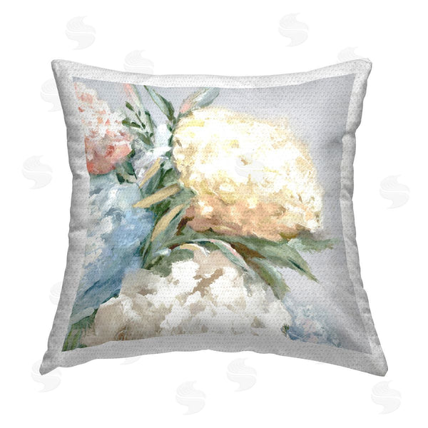 Stupell Industries Alex Black | Close Up Hydrangea Blossom Printed Throw Pillow
