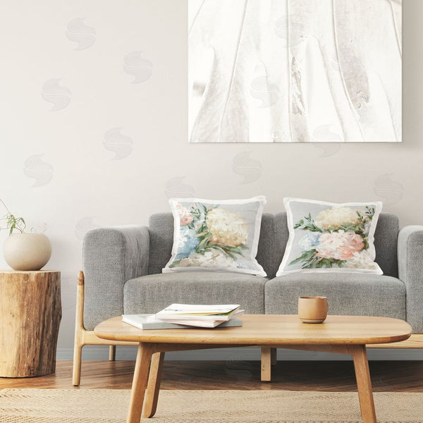 Stupell Industries Alex Black | Pastel Hued Hydrangeas Printed Throw Pillow Set