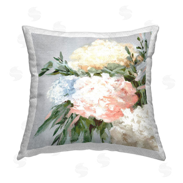 Stupell Industries Alex Black | Pastel Hydrangea Blossoms Printed Throw Pillow