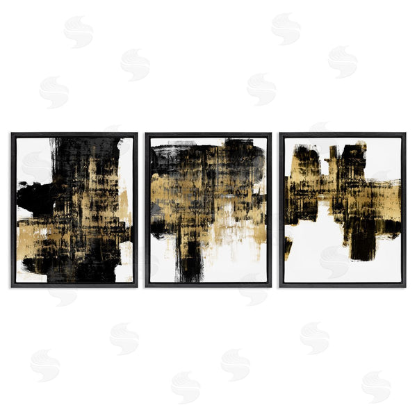 Stupell Industries Alex Wise | Bold Black Brushstrokes With Gold