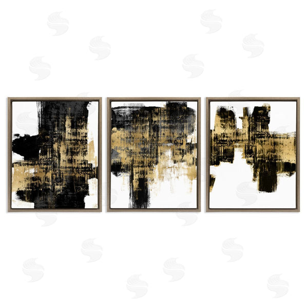 Stupell Industries Alex Wise | Bold Black Brushstrokes With Gold