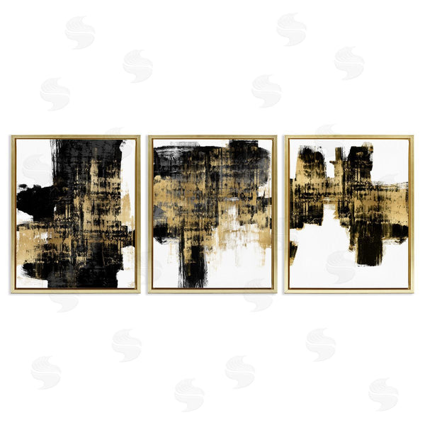 Stupell Industries Alex Wise | Bold Black Brushstrokes With Gold
