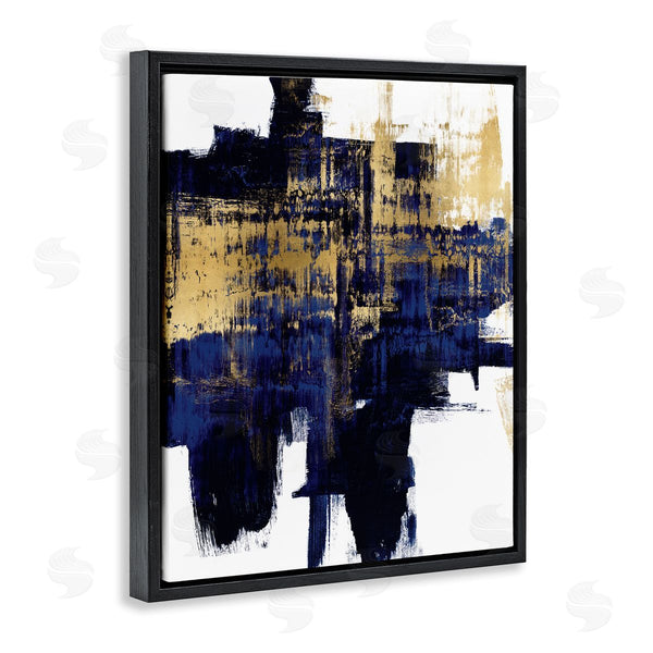 Stupell Industries Alex Wise | Mellow Blue Gold Brush Stroke Abstract Wall Art