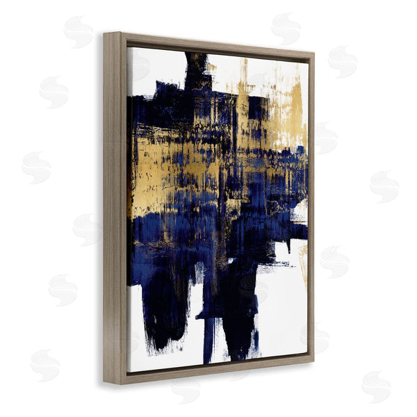 Stupell Industries Alex Wise | Mellow Blue Gold Brush Stroke Abstract Wall Art