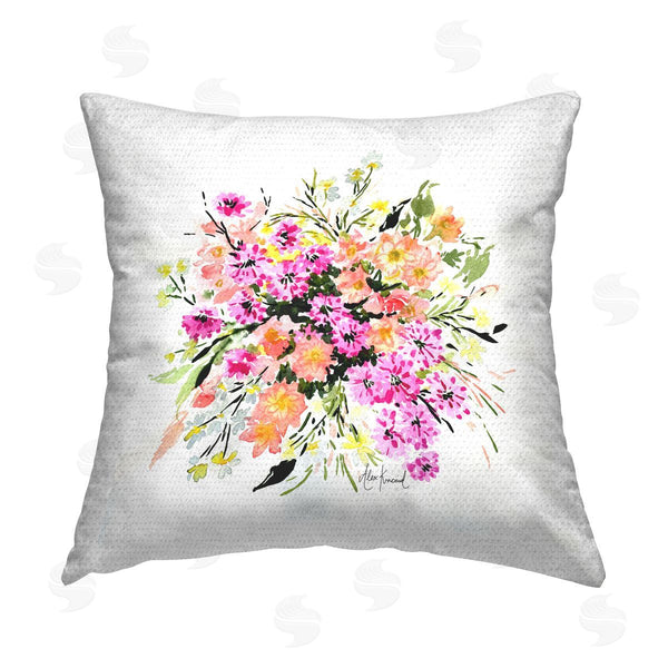 Stupell Industries Alexandria Gilbert Kincaid | Assorted Cottage Blossoms Printed Throw Pillow