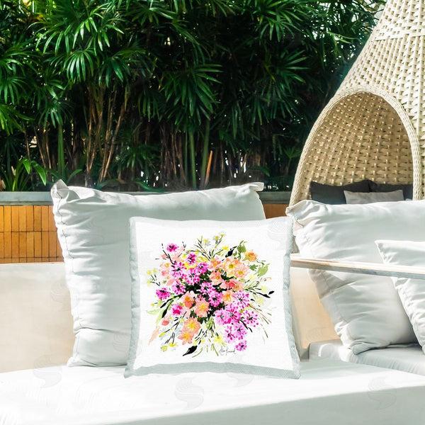 Stupell Industries Alexandria Gilbert Kincaid | Assorted Cottage Blossoms Printed Throw Pillow