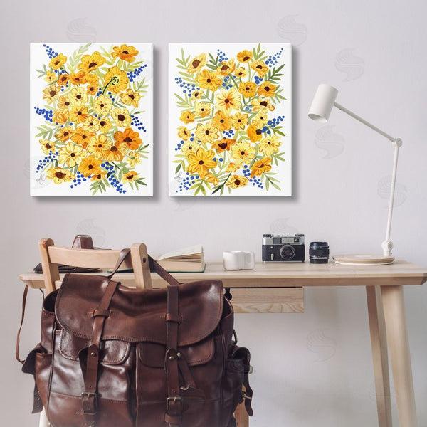 Stupell Industries Alexandria Gilbert Kincaid | Golden Cosmos With Blue Berries Wall Art