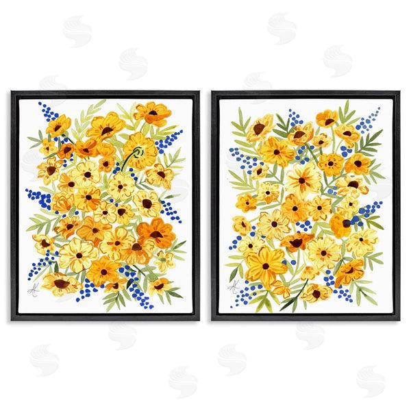 Stupell Industries Alexandria Gilbert Kincaid | Golden Cosmos With Blue Berries Wall Art