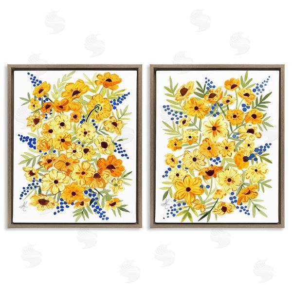 Stupell Industries Alexandria Gilbert Kincaid | Golden Cosmos With Blue Berries Wall Art