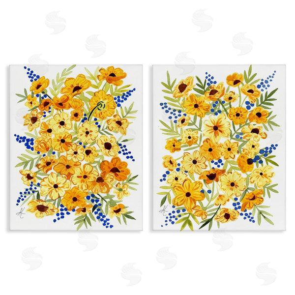 stupell industries Alexandria Gilbert Kincaid | Golden Cosmos with Blue Berries Wall Art