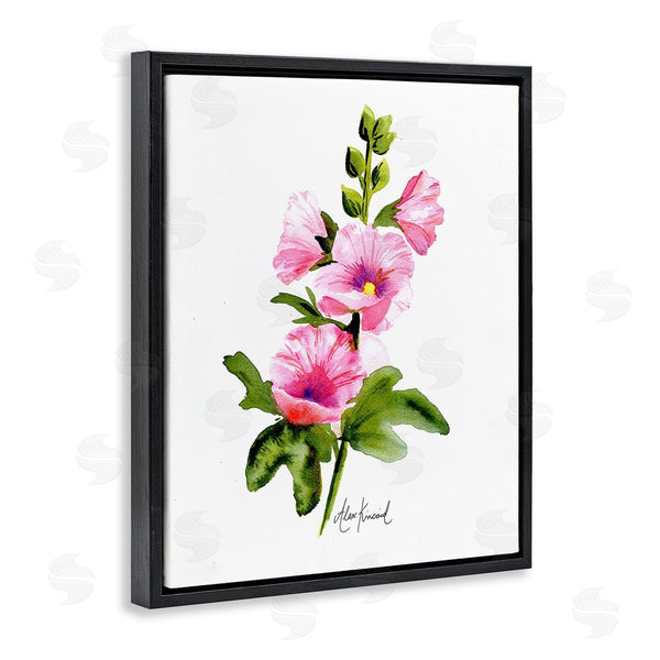 Stupell Industries Alexandria Gilbert Kincaid | Pink Hollyhock Blooms Wall Art