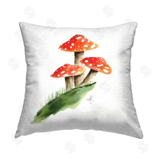 Stupell Industries Alexandria Gilbert Kincaid | Red Mushroom Trio Printed Throw Pillow