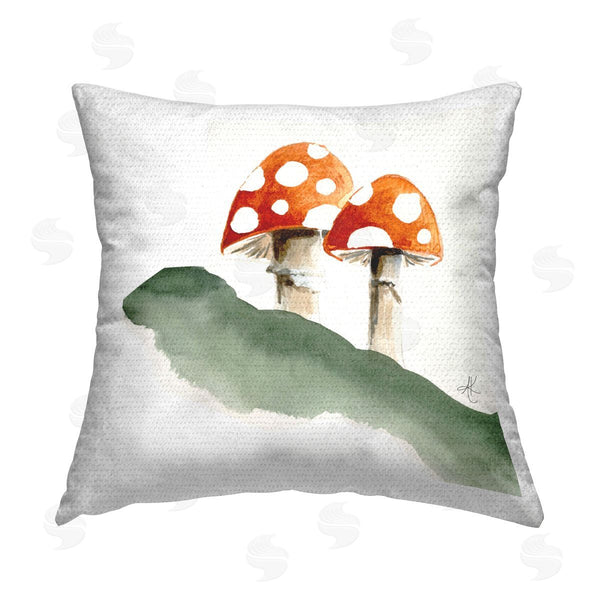 Stupell Industries Alexandria Gilbert Kincaid | Spotted Red Mushrooms Printed Throw Pillow