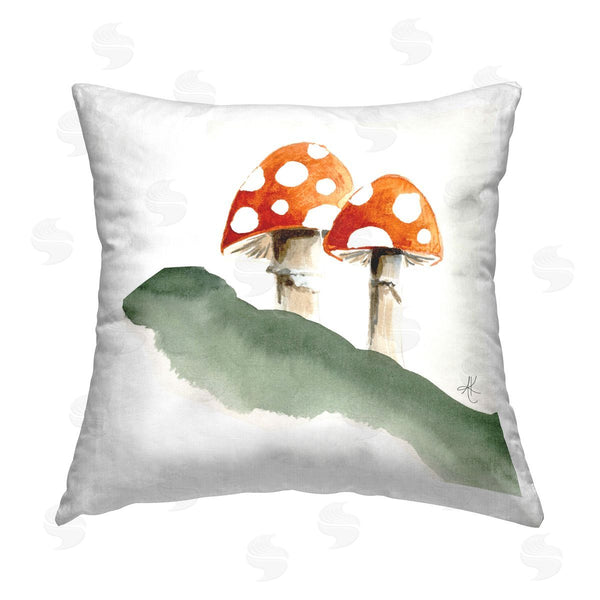 stupell industries Alexandria Gilbert Kincaid | Spotted Red Mushrooms Printed Throw Pillow