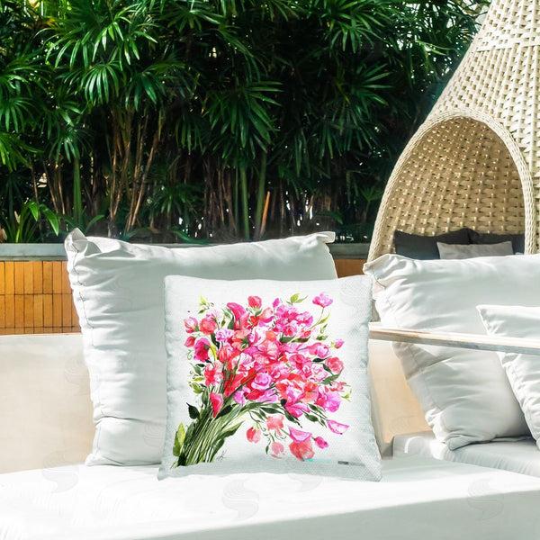 Stupell Industries Alexandria Gilbert Kincaid | Sweet Pea Bouquet Printed Throw Pillow