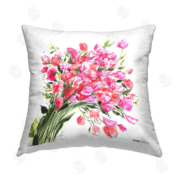 stupell industries Alexandria Gilbert Kincaid | Sweet Pea Bouquet Printed Throw Pillow