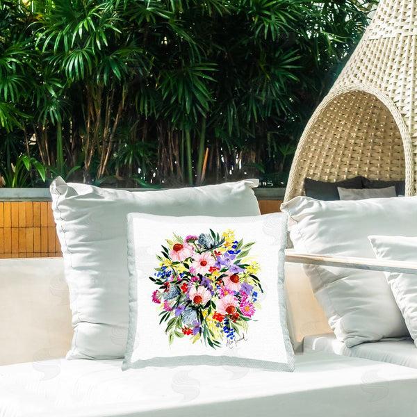 Stupell Industries Alexandria Gilbert Kincaid | Various Bright Flowers Printed Throw Pillow