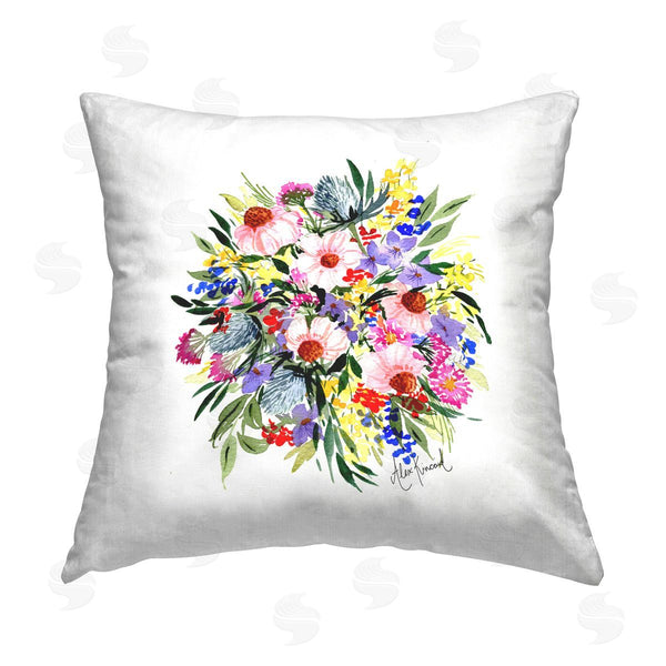stupell industries Alexandria Gilbert Kincaid | Various Bright Flowers Printed Throw Pillow