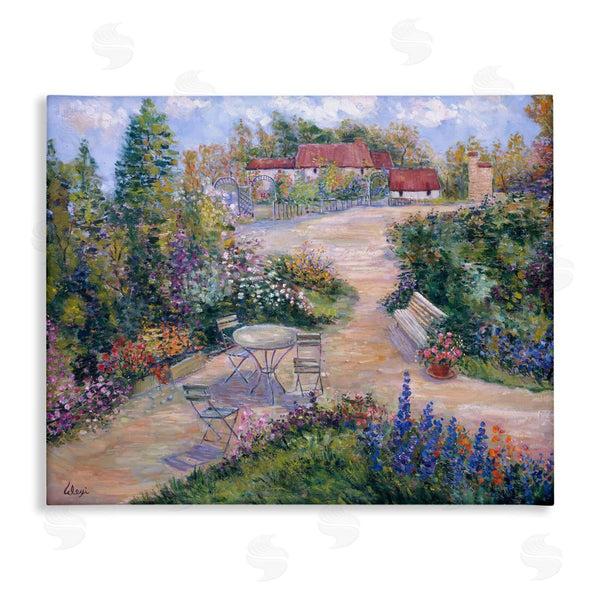 stupell industries Alexi Fine | Spring Garden Benches Wall Art