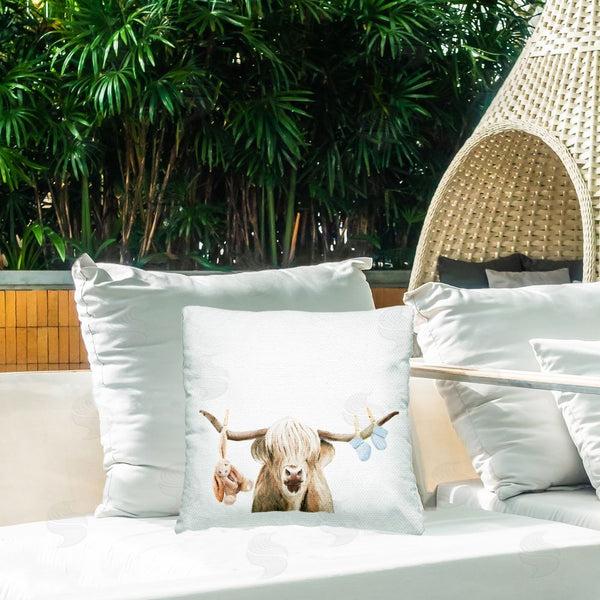 Stupell Industries Ali Lynne | Highland Cow Baby Boy Printed Throw Pillow