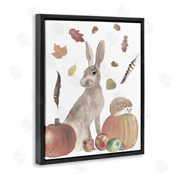 Stupell Industries Alicia Longley | Autumn Season Rabbit And Hedgehog Pumpkin Foliage Wall Art