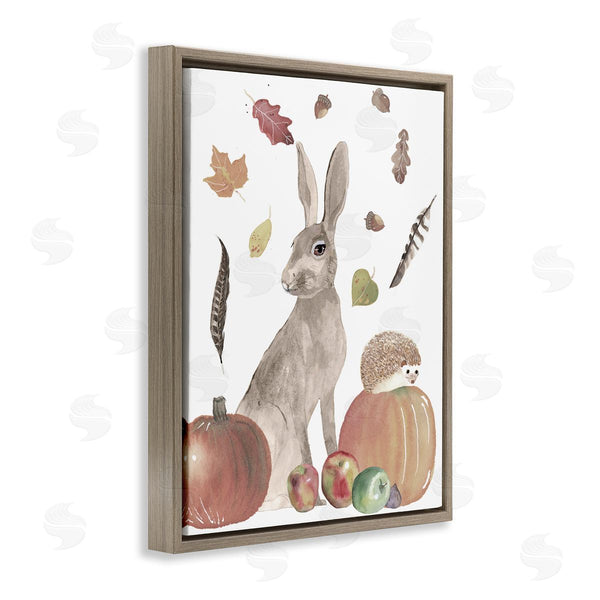 Stupell Industries Alicia Longley | Autumn Season Rabbit And Hedgehog Pumpkin Foliage Wall Art