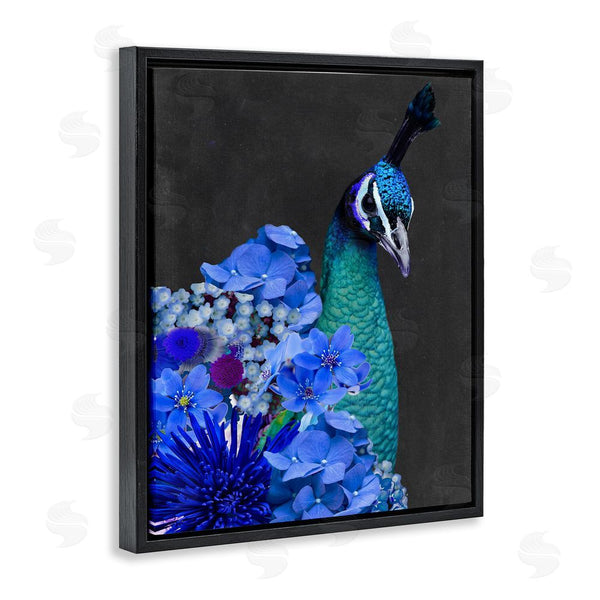 Stupell Industries Alicia Longley | Peacock With Blue Flowers Wall Art