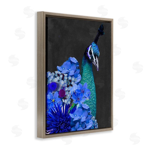 Stupell Industries Alicia Longley | Peacock With Blue Flowers Wall Art