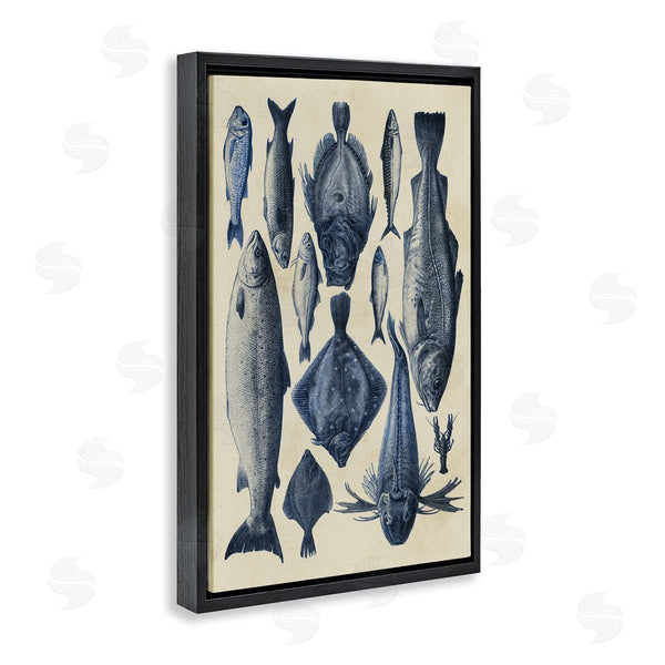 Stupell Industries Alicia Longley | Traditional Blue Fish Chart