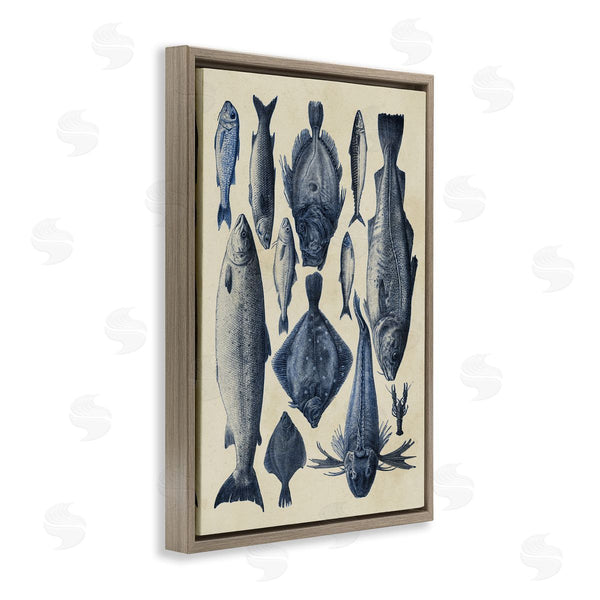 Stupell Industries Alicia Longley | Traditional Blue Fish Chart