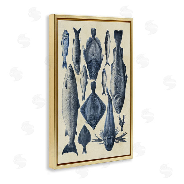 Stupell Industries Alicia Longley | Traditional Blue Fish Chart