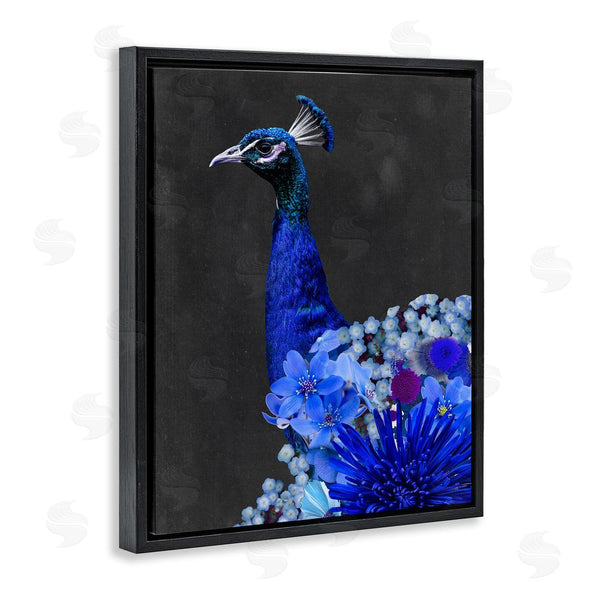 Stupell Industries Alicia Longley | Vibrant Blue Floral Peacock Wall Art