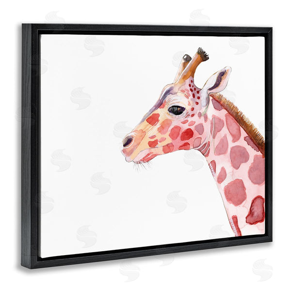 Stupell Industries Alicia Ludwig | Calm Giraffe Portrait Red Brown Safari Animal