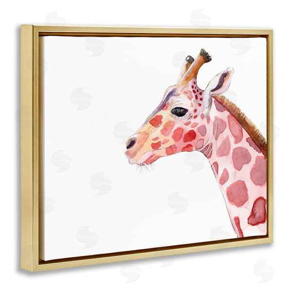 Stupell Industries Alicia Ludwig | Calm Giraffe Portrait Red Brown Safari Animal