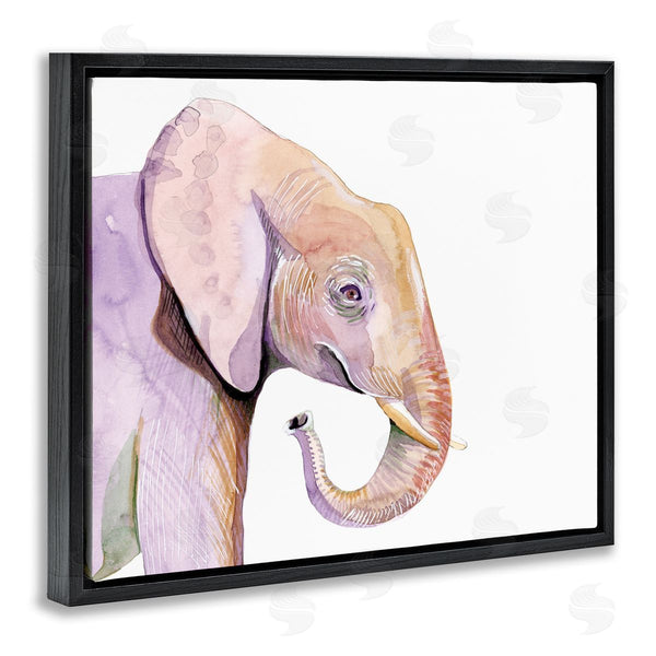 Stupell Industries Alicia Ludwig | Happy Elephant Smile Purple Red Safari Animal