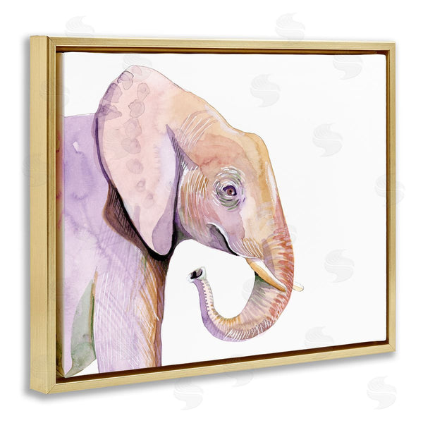 Stupell Industries Alicia Ludwig | Happy Elephant Smile Purple Red Safari Animal
