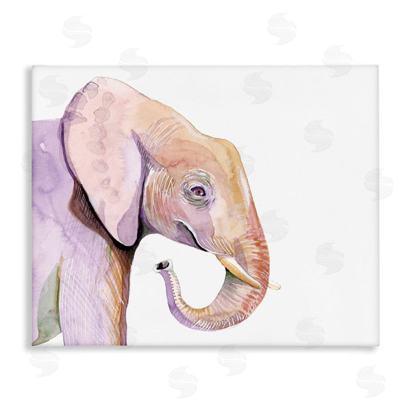 stupell industries Alicia Ludwig | Happy Elephant Smile Purple Red Safari Animal