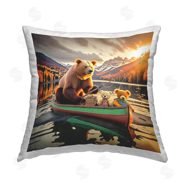 Stupell Industries Alina Georgescu | Bear & Friends On Boat Printed Throw Pillow