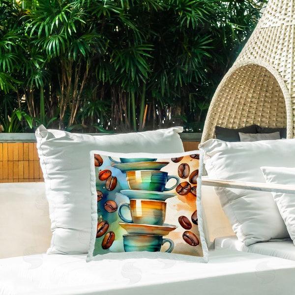Stupell Industries Alina Georgescu | Coffee Beans & Mugs Printed Throw Pillow
