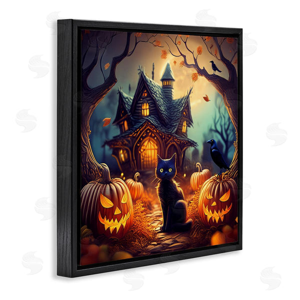 Stupell Industries Alina Georgescu | Haunted House & Black Cat Wall Art