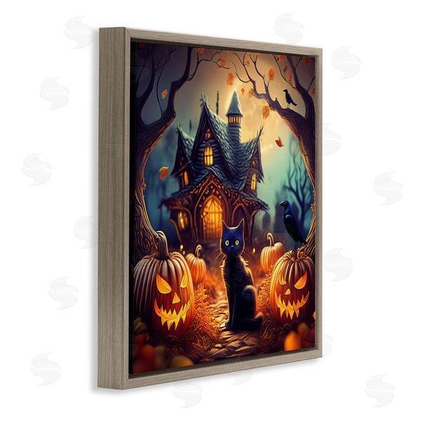 Stupell Industries Alina Georgescu | Haunted House & Black Cat Wall Art
