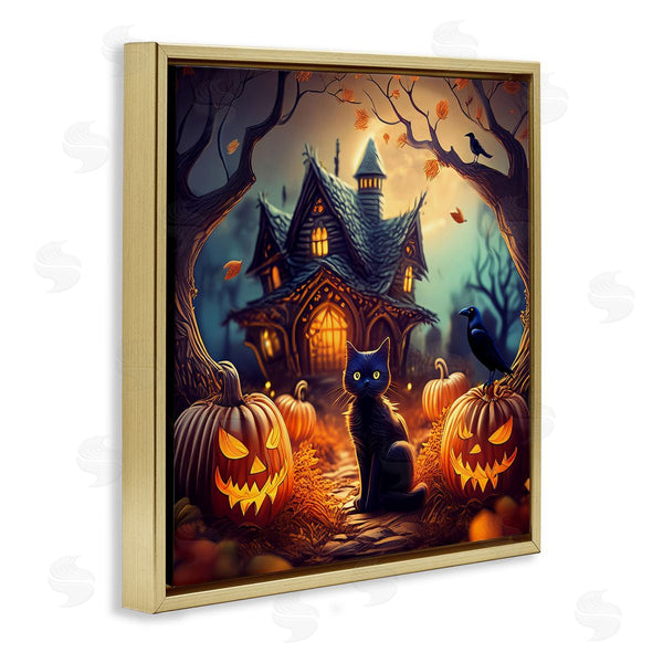 Stupell Industries Alina Georgescu | Haunted House & Black Cat Wall Art