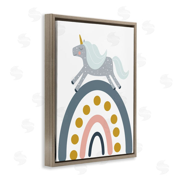 Stupell Industries Alina Sagirova | Neutral Unicorn Over Rainbow Wall Art