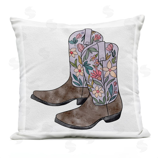 Stupell Industries Alisha Kiara Design | Wildflower Cowboy Boots Printed Throw Pillow