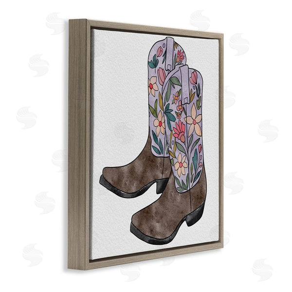 Stupell Industries Alisha Kiara Design | Wildflower Cowboy Boots Wall Art