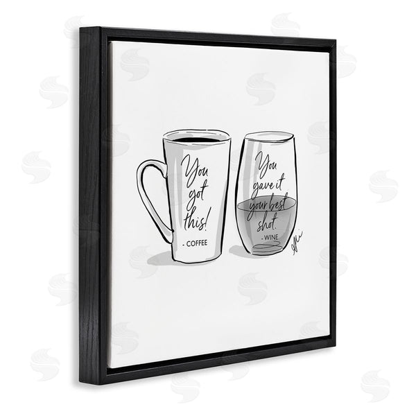 Stupell Industries Alison Petrie | Funny Coffee & Wine Phrase Wall Art